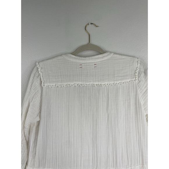 Xirena White Gauze Fit & Flare Minimalist Peasant Dress Size Small 100% Cotton - Picture 8 of 15